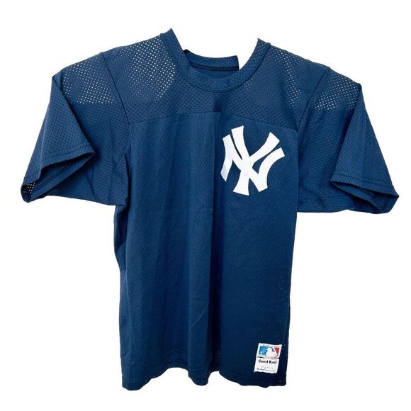 Vintage MacGregor NY Yankees Jersey Sand‎ Knit Mens Size Large Made In USA - Picture 1 of 7